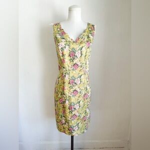 Vintage Laura Ashley Scallop Floral Dress 1980's Size 8